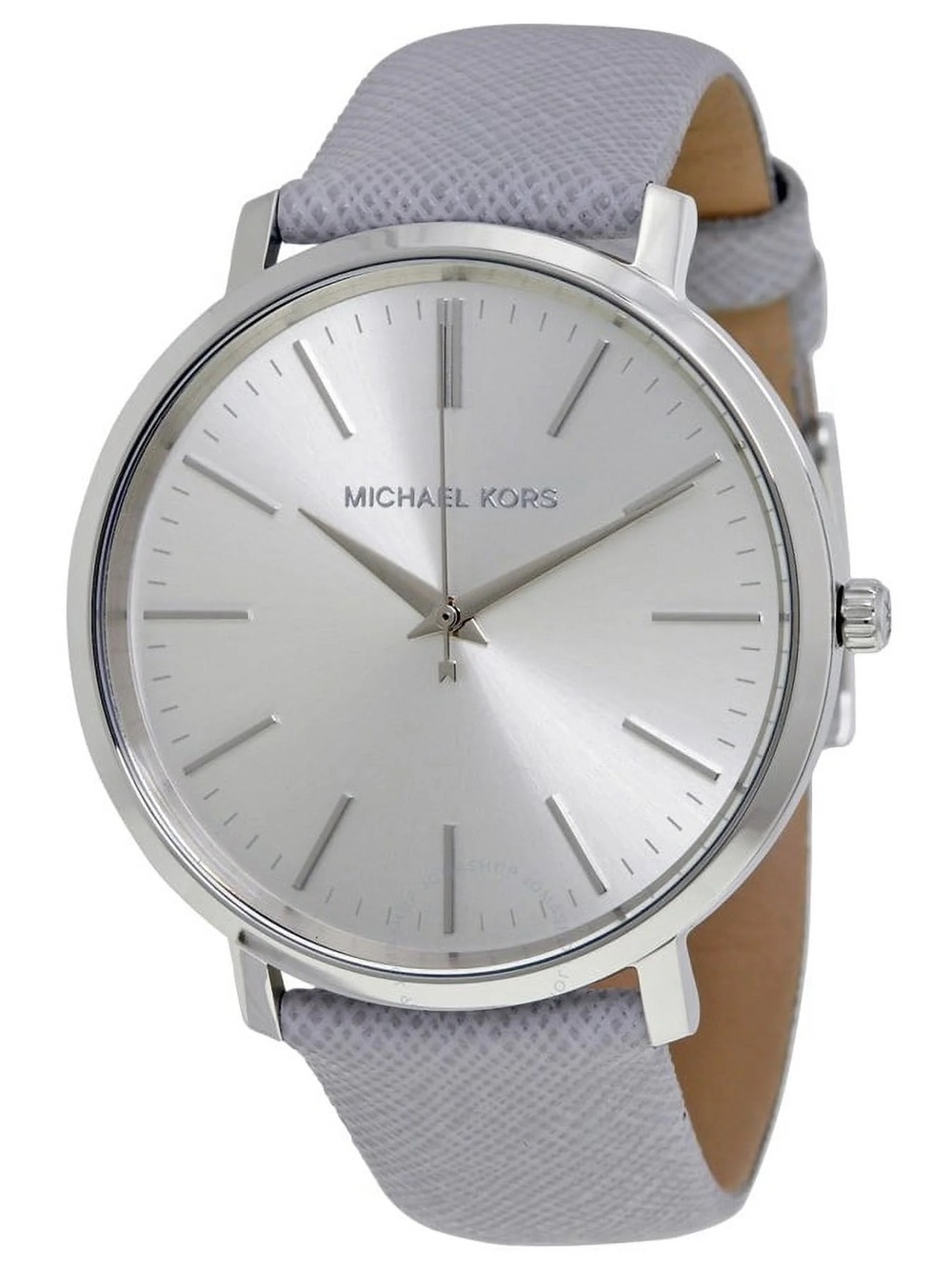Michael Kors Silver Dial with Leather Strap Watch